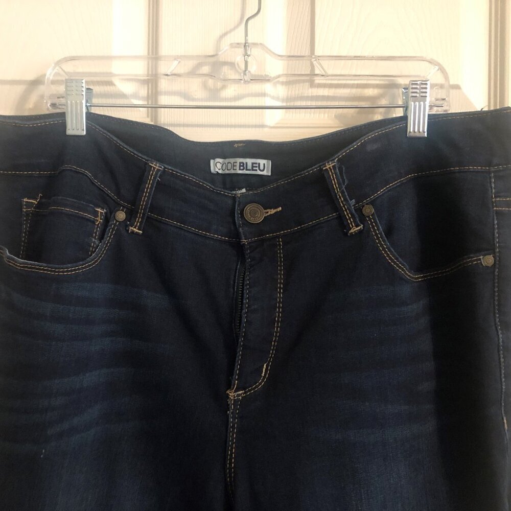 Code Bleu dark denim high rise skinny jeans 29 in inseam size 18W - Picture 3 of 6